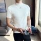 Short-sleeved sweater 2022 new men's spring and autumn half-sleeved men's fashion brand slim half turtleneck bottoming sweater t-shirt