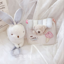 () ins girl heart cute rabbit watermelon pineapple plush small bag messenger bag mobile phone shoulder