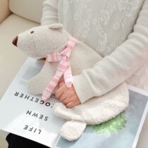 Autumn Winter Cute Cartoon Polar Bear Plush Hot Water Bag Set Rubber Hot Water Bag Water Injection Warm Hand Bag Soup Lady