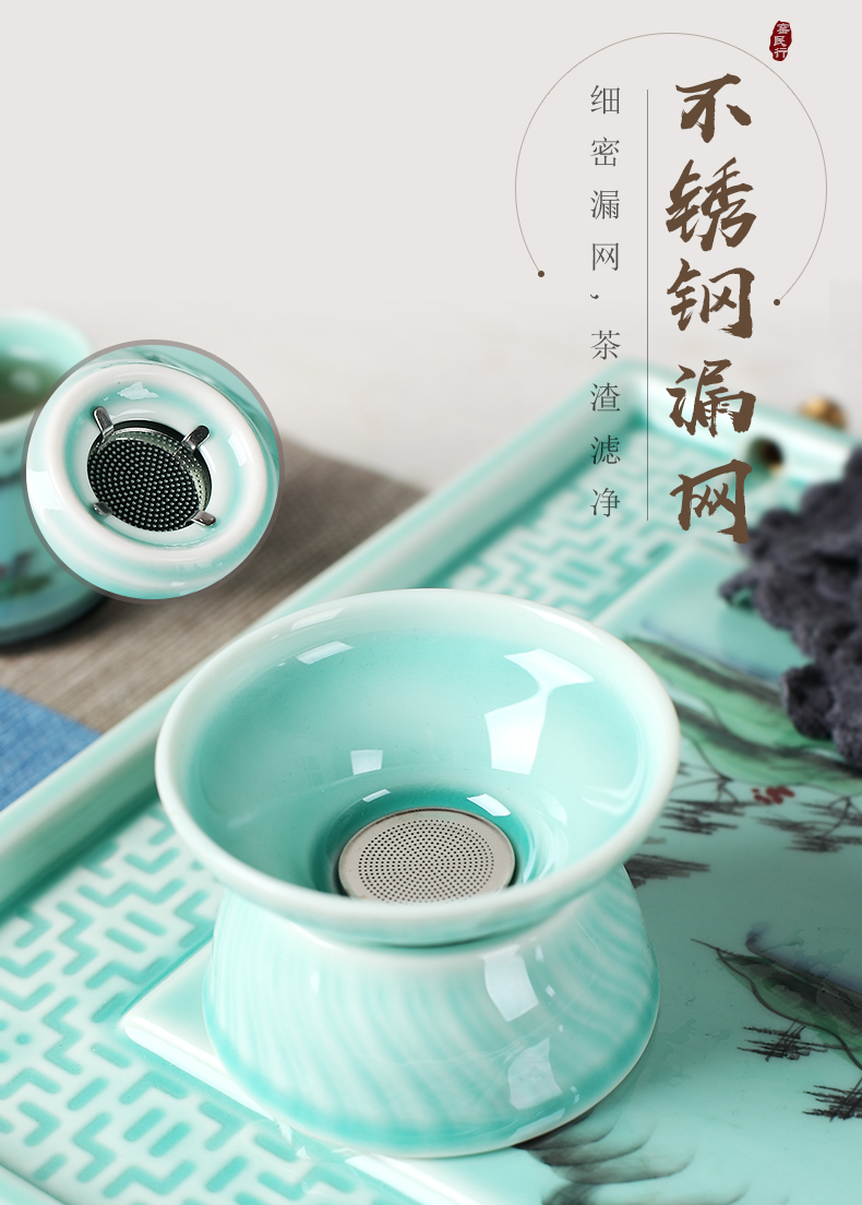 The Was suit household contracted sitting room jingdezhen hand - made ceramic teapot ground kung fu tea cups of a complete set of gift boxes