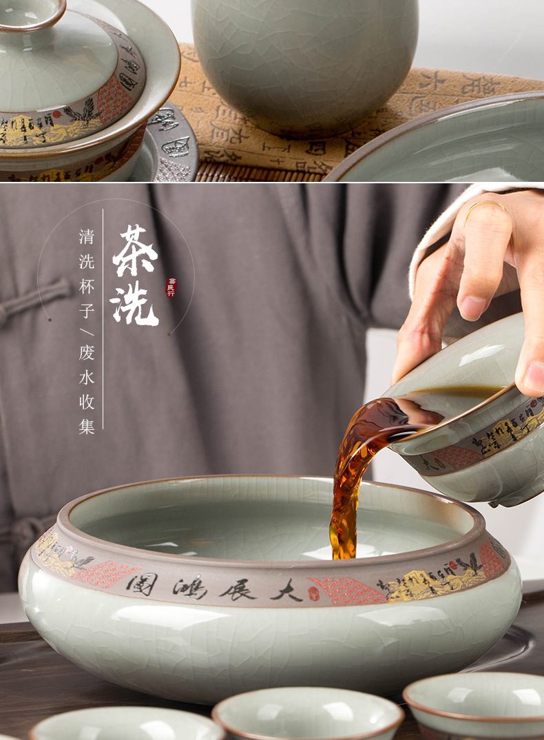 Kung fu tea set ice to crack the home office of jingdezhen ceramics glaze noggin teapot send gift box