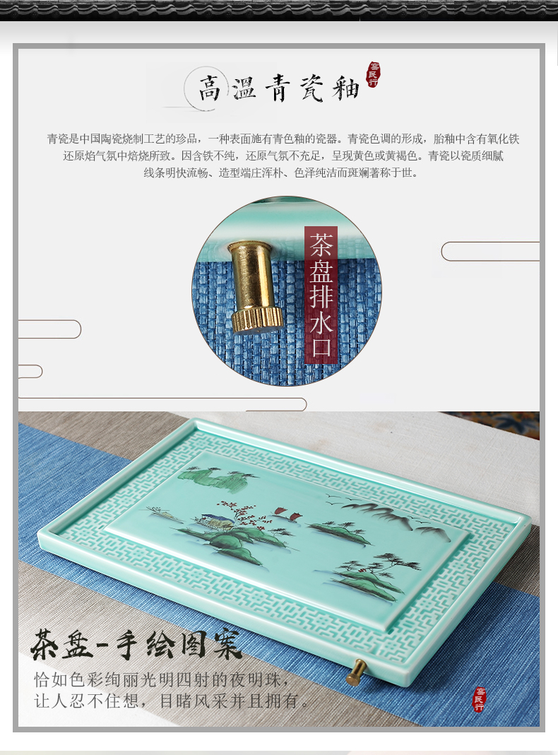 The Was suit household contracted sitting room jingdezhen hand - made ceramic teapot ground kung fu tea cups of a complete set of gift boxes