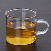 Heat-resistant glass straight tube product cup Tea cup Small water cup Small handle cup Glass water cup Mouth cup with handle Small teacup Wine cup