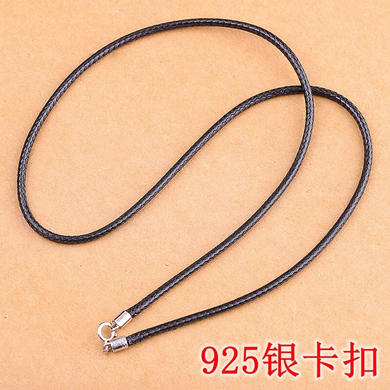 S925 Silver Clasp Fashion Necklace for Men and Women, Versatile Style with Pendant, Black Cord, Leather Cord, Gold Jade Chain, Trendy Collarbone Chain
