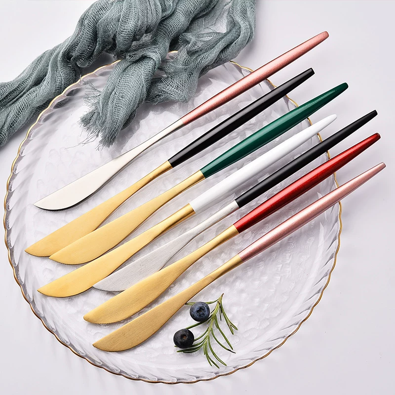 Stainless steel steak knife long handle household adult western tableware creative cute Nordic ins light luxury single table knife