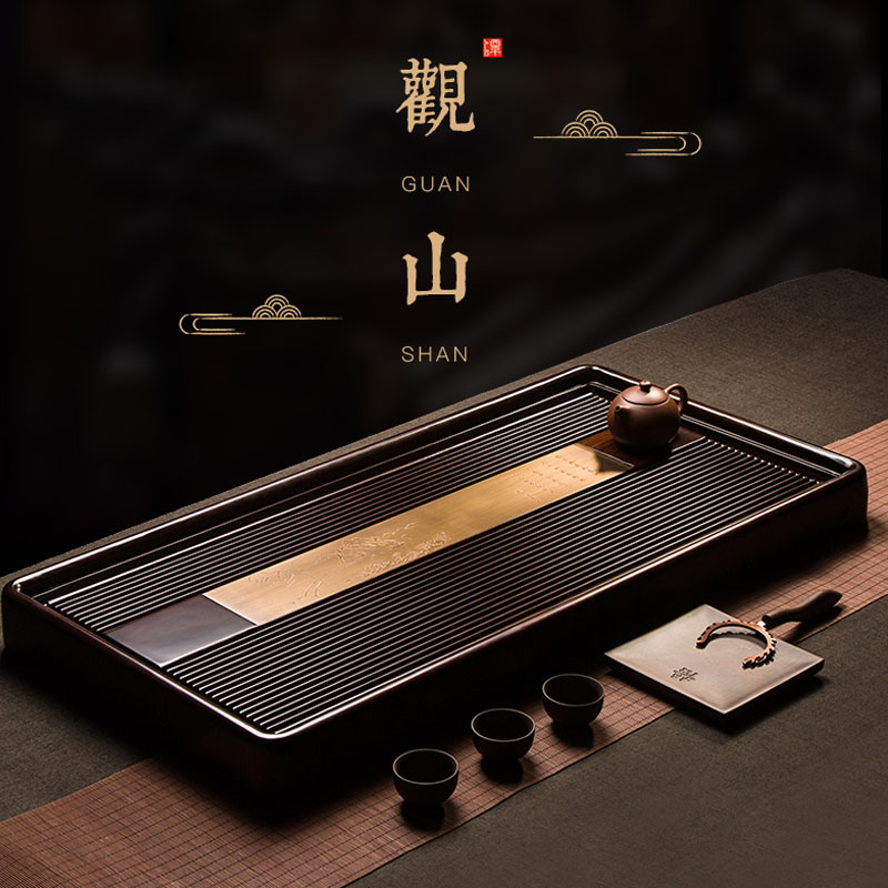 German bakelite tea tray home new small tea tray rectangular drainage tray kung fu tea set built-in tea table