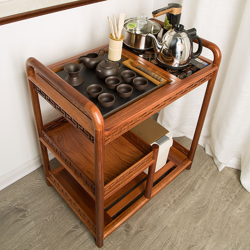 Mobile Tea Table Tea Car Solid Wood Tea Table Small Number Tea Set U Jinshi Tea Sea Live Magnetic Furnace Full Automatic Integrated-Taobao