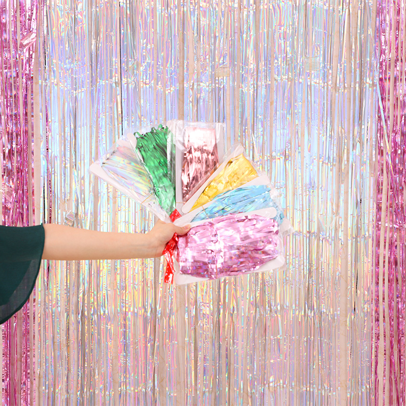 Children Adults Birthday Champagne Gold Background Rain Silk Wall Birthday Party Dress Wedding Wedding House On-site Trim 