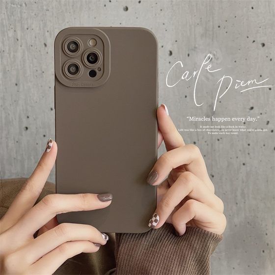 Liquid matte solid color simple all-inclusive 15/14 suitable for Apple 13promax mobile phone case 8/7plus anti-fall XR