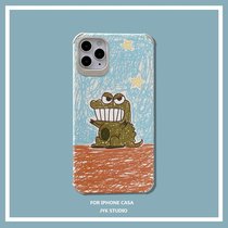 Doodle crocodile for 12 11ProMax Apple X XS XR phone case iPhone78Puls men and women SE