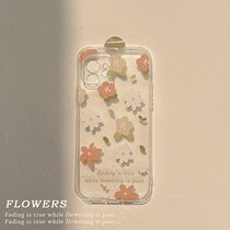 Ins fresh 14 13promax transparent Huawei P40 mobile phone case flower suitable for iPhone12 all-inclusive 8plus