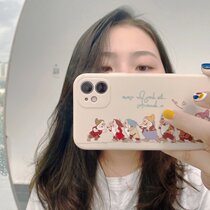 Retro white cartoon Apple iphone13 phone case 11pro max for 7 8plus frosted XR Anti-drop Xs