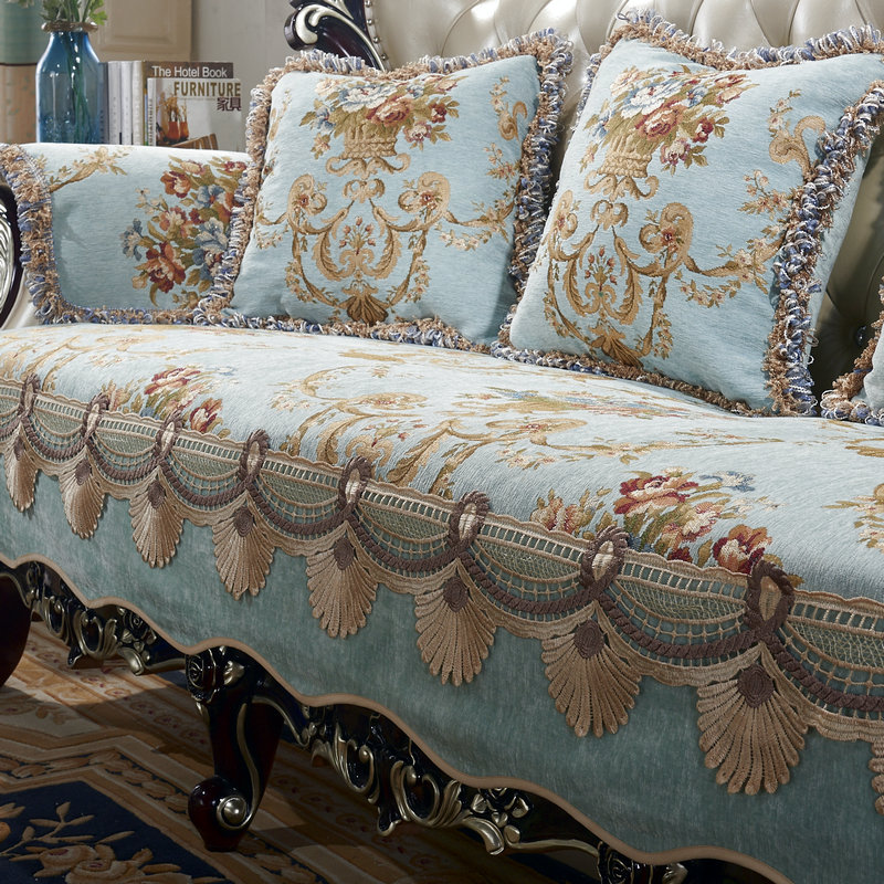 European sofa mat four seasons universal high-end luxury sofa cover New Chinese classical anti-taste beauty living room cushion