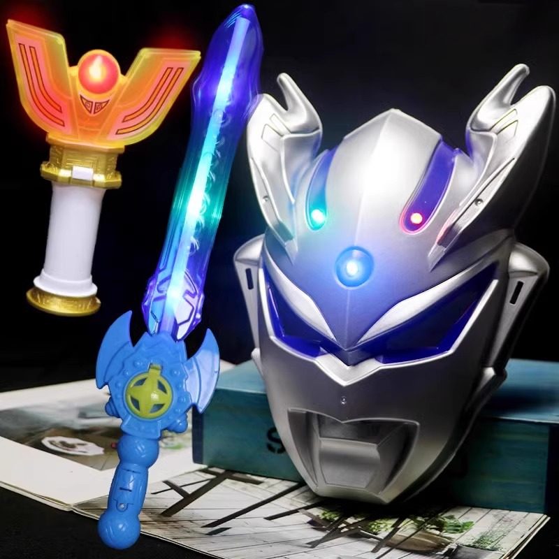Ultraman Mask Zero Digimon Ultraman Orb Cartoon Non-Toxic Children's Day Performance Light-Up Toy for Boys