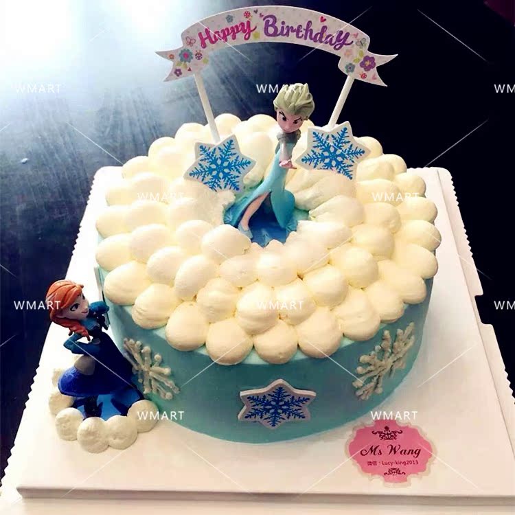 Fondant 裱 hoa bánh sinh nhật cảnh trang trí bánh sinh nhật cảnh trang trí băng tuyết công chúa búp bê công chúa