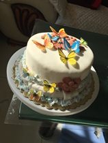 Sticky rice butterfly cake decorated with carveted paper butterfly can be eaten with butterfly 5 decorated butterfly