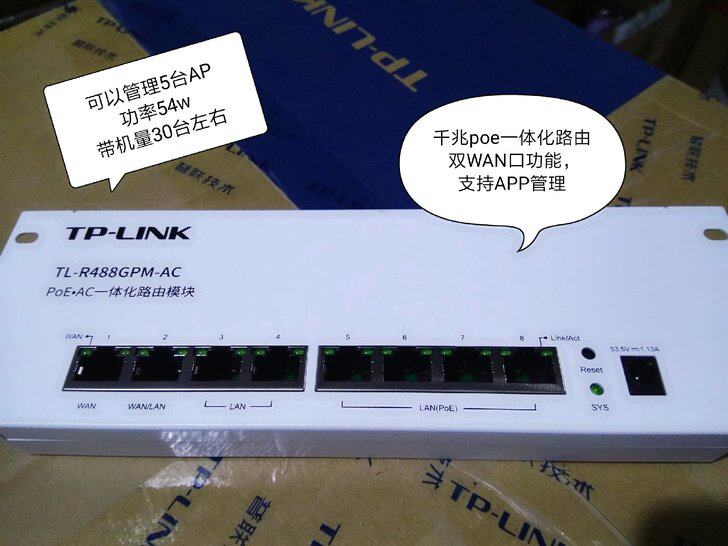 TP-LINK Full Gigabit Dual WAN PoEmiddot AC Integrated Routing Module TL-R488GPM-AC