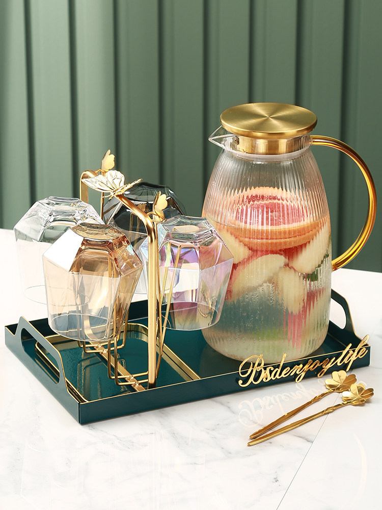 BSD glass cup Water cup Kettle Teacup Tea set set Household living room Nordic light luxury cup Cup with water