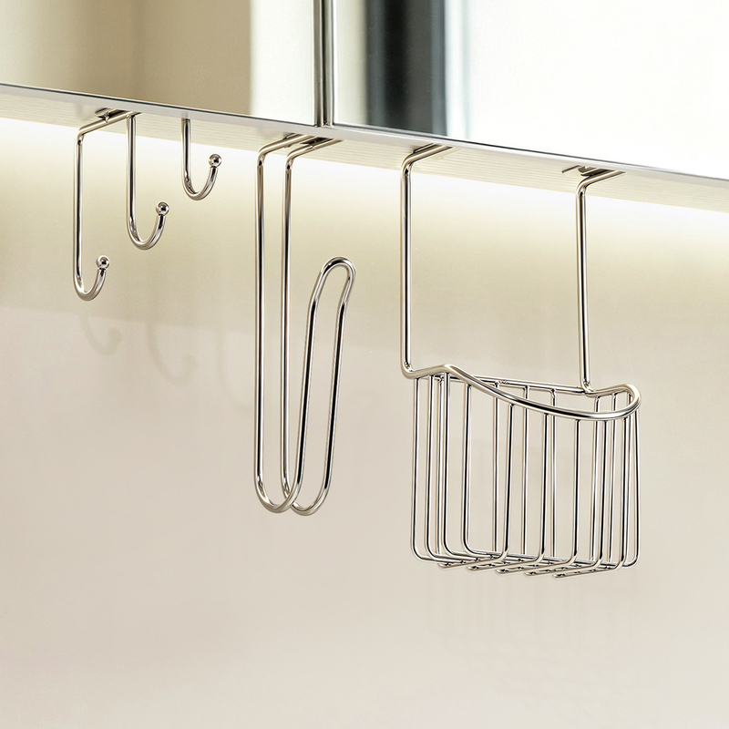 Stainless Steel Hooks, No Drilling Required, Strong Load-Bearing, Under-Cabinet Hair Tie and Hair Ring Holder, Bathroom Sink Storage Organizer Stainless Steel Hooks, No Drilling Required, Strong Load-Bearing, Under-Cabinet Hair Tie and Hair Ring Holder, Bathroom Sink Storage Organizer