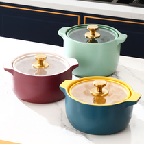 BSD Net red casserole stew pot household gas high temperature resistant small soup pot casserole soup pot Ceramic Pot Pot Pot Pot