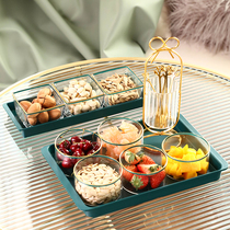 BSD dried fruit plate living room coffee table modern creative household glass fruit plate nut snack plate candy storage box