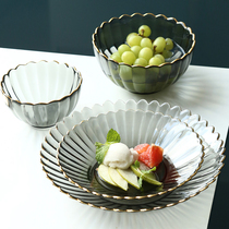 BSD (catering equipment) Glass plate dish plate Household creative ins wind net red plate Fruit disc plate