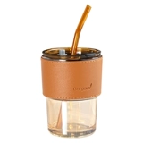 Кофейный портативный холодный напиток, изысканный стеклянный стакан со стаканом, изысканный стиль