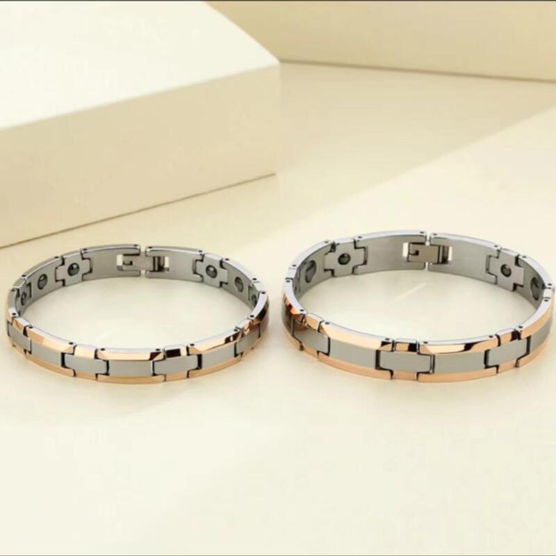 Bracelet for Men and Women, Light Luxury Rose Gold Men's Bracelet, Magnetic Couple Bracelet, High-End Jewelry, Magnetic Therapy, Radiation Protection