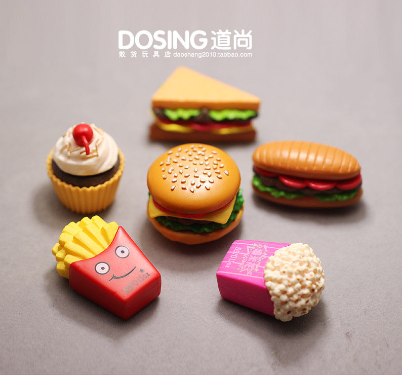 Simulation miniature model food candy toy hamburger french fries cake popcorn plastic PVC toy ornaments