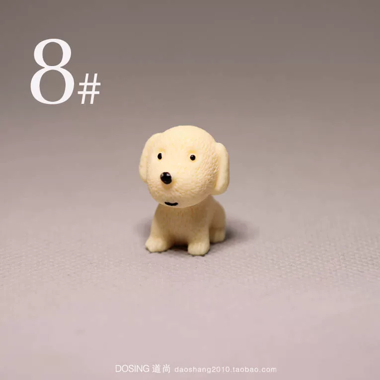 Милый Q-версии щенок, белая собака, маленькая желтая собака, bulldog, померанский шпиц, фигурка из смолы, модель украшения