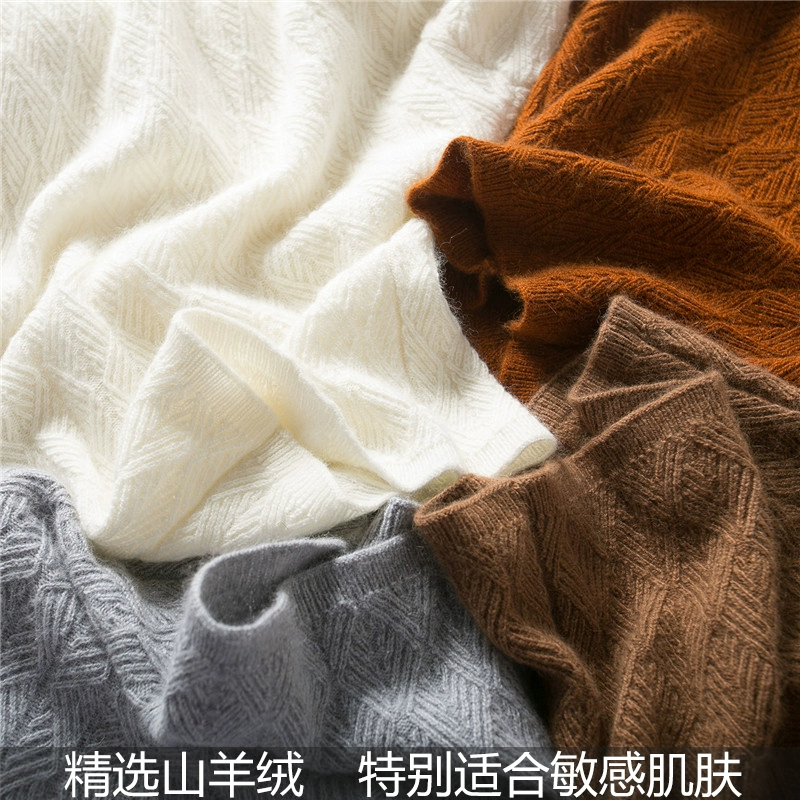 Áo len cashmere cổ cao mới cho phụ nữ trong mùa thu đông - Vòng cổ áo len