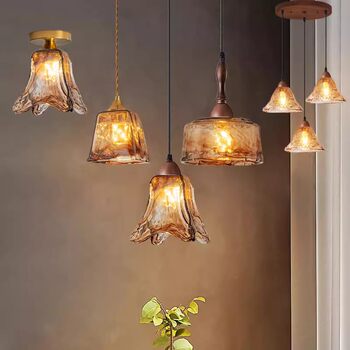 Medieval Style Chandelier with Smoky Glass, Retro Bedroom Bedside Small Chandelier, Corridor Aisle Bar Restaurant Three-Head Chandelier