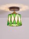 French-Style Vintage Corridor Ceiling Light, Retro Aisle Tiffany Walnut Color Foyer Balcony Cloakroom Pastoral Lamp