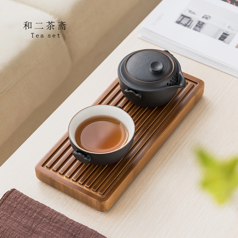 Saucer plate small dry terms plate solid bamboo wooden rectangular Japanese contracted a restoring ancient ways people use small tea sets tea tray