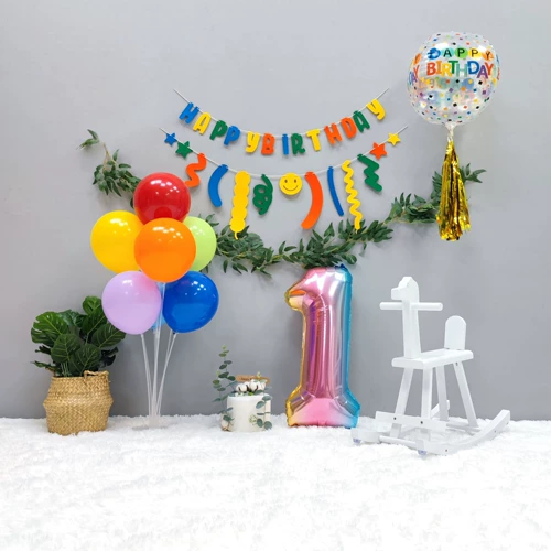 Макет сцены для украшения дня рождения в корейском стиле, простое украшение для мальчика и девочки, украшение на первый день рождения, интернет-знаменитость