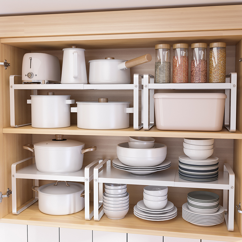Retractable kitchen shelving table Cupboard Separator Stratix Shelving cabinet Seasoning Containing Pan Shelf Tabletop Small Shelf-Taobao
