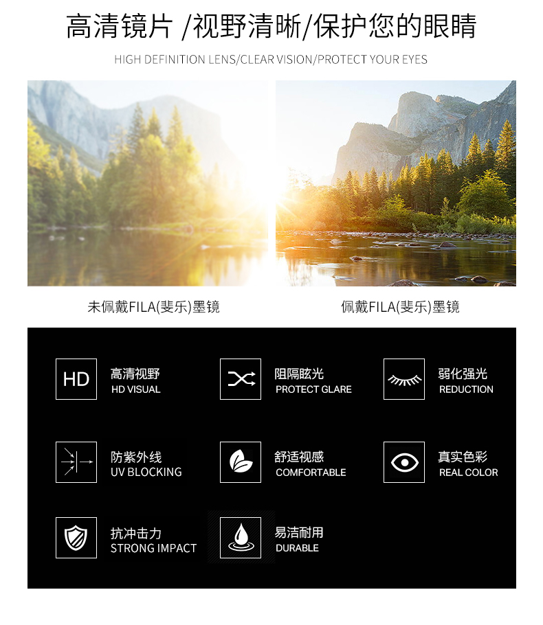 意大利 斐乐FILA 男女方框偏光太阳镜 图8