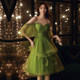 Evening dress skirt female banquet temperament green sling high-end birthday princess dress small senior host dress winter