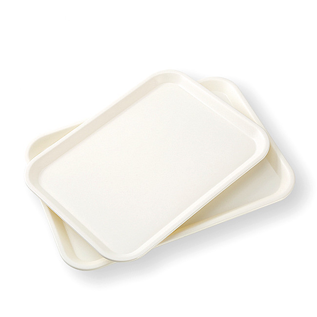Entrusted Disc Household Rectangular Plastic Commercial Water Cup Tray Tea Tray Cups Nordic Milky White Bread Plate