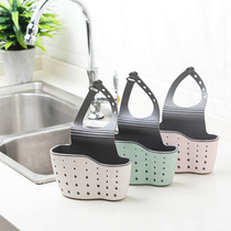 Creative kitchen sink drain hanging bag small shelf sponge pool storage rack rack