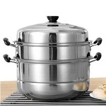 2020 new stainless steel steamer three layer double 2 layer thick steamer soup pot large steamer induction cooker gas pot
