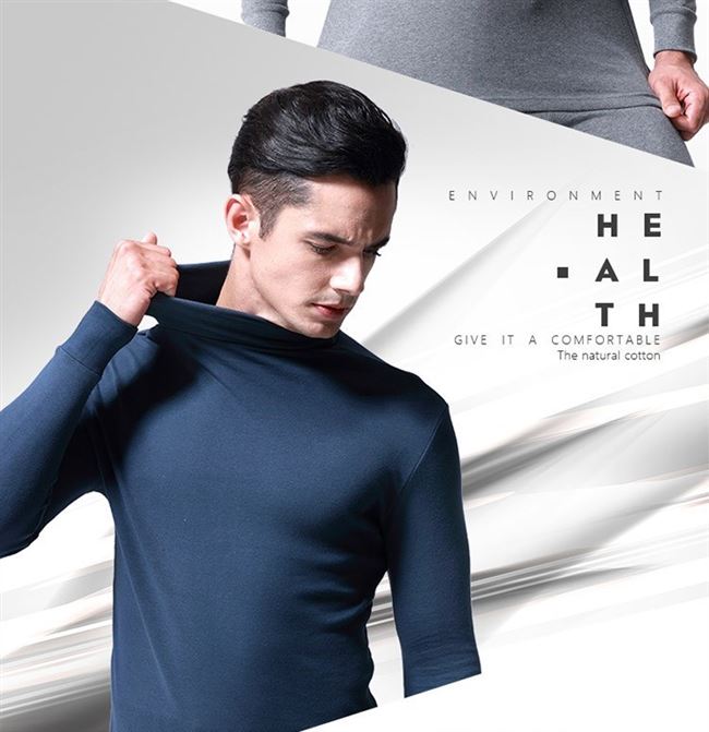 . Quần lót nam cao cổ ngọn quần áo mùa thu đơn mảnh cotton để giữ ấm mặc áo len nam cotton chạm đáy - Áo ấm ao giu nhiet nu