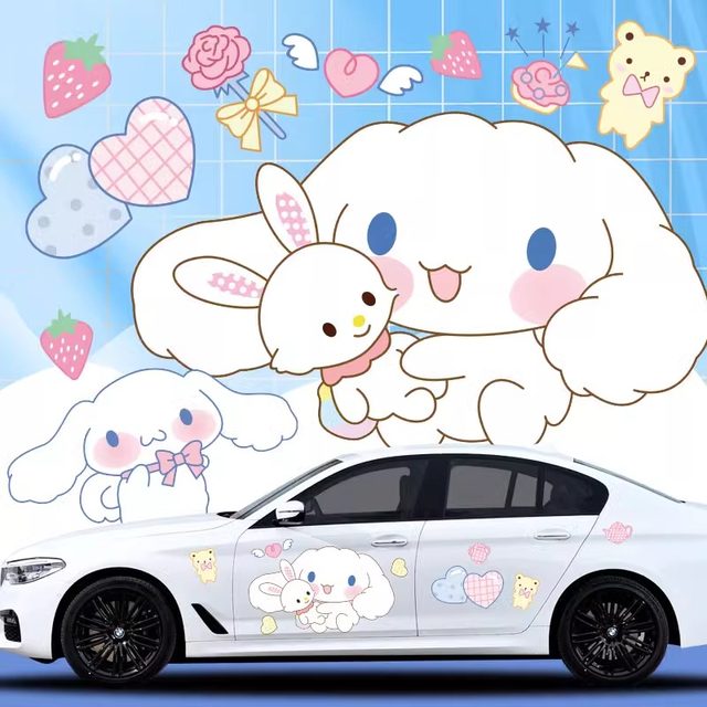 Cute Cartoon Car Sticker Car Sticker Car Scratch Blocking Sticker Kuromi Car Decorative Sticker