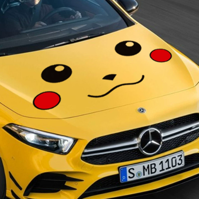 Pikachu dán xe ô tô dán phim hoạt hình dễ thương cửa xe chống trầy xước bao phủ cơ thể miếng dán sáng tạo cá tính dán xe dán nóc xe ô tô 
