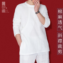 Old India-China wind shirt long sleeve blouse jacket Zen tea suit mens conserved Buddhist conserved Tang loaded with retro wind and fairy gas