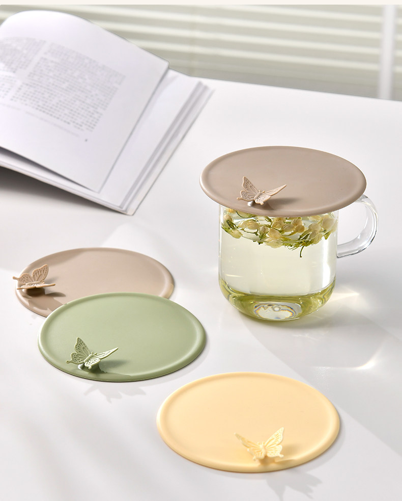 Силиконовая универсальная стеклянная крышка для стакана, керамические аксессуары со стаканом 