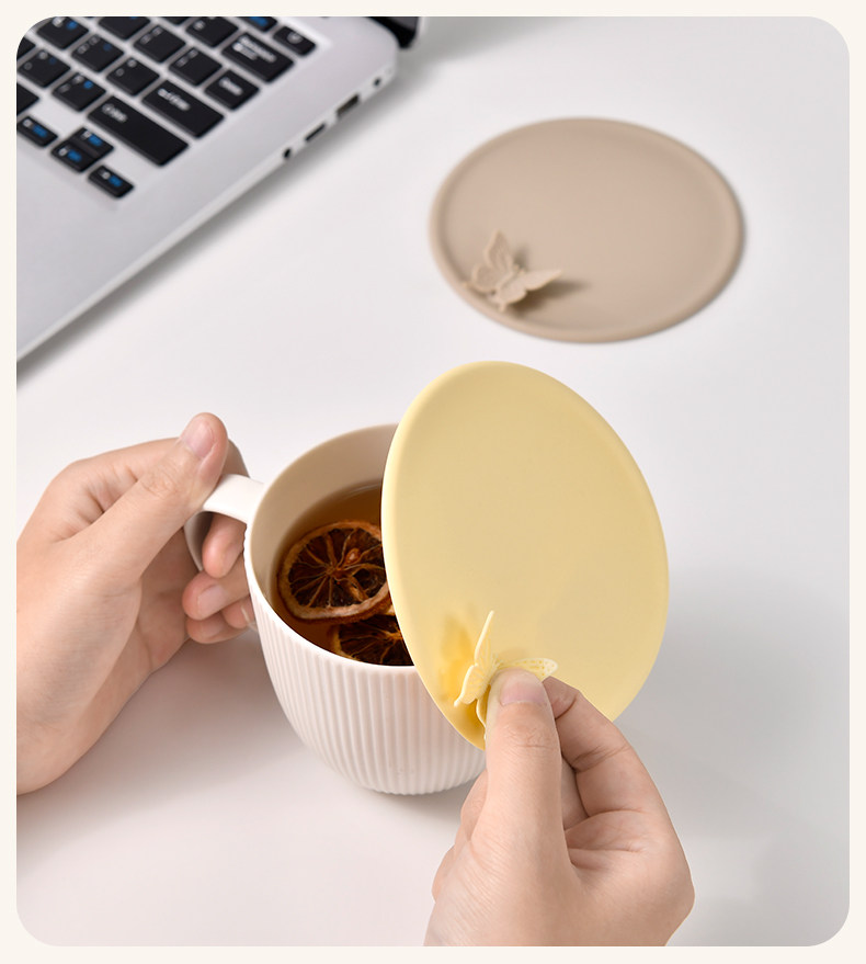 Силиконовая универсальная стеклянная крышка для стакана, керамические аксессуары со стаканом 