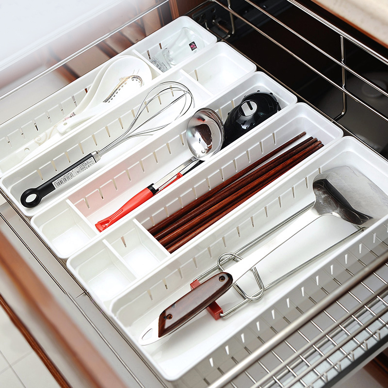 Japanese Kitchen Drawer Containing box cutlery Compartment Finishing Box Table Top Plastic Separator Storage Box Knife Fork Separation Box