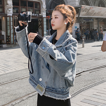 Short denim jacket female spring and autumn 2021 New Korean version of small man Joker fried street coat female ins tide