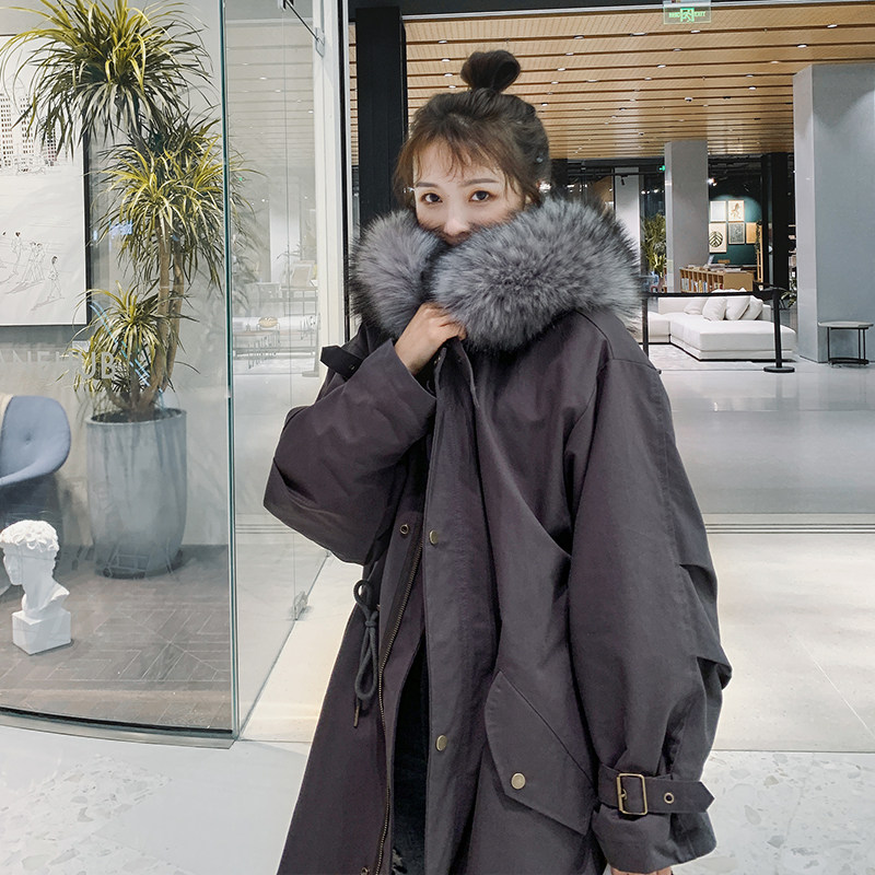 Parker cotton clothes women's winter 2022 new Korean version of the loose medium-length version plus velvet thickening explosion style cotton coat tide